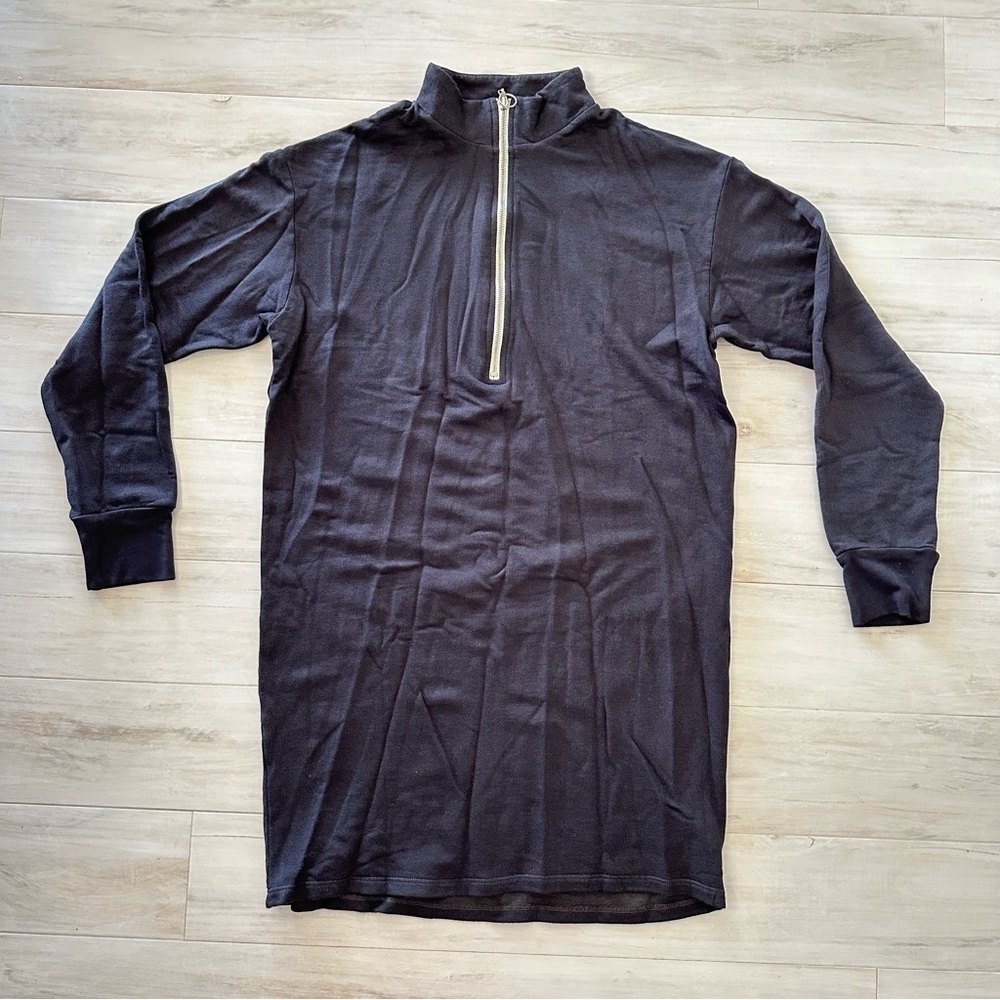 NWT Monrow Dark Gray Half-zip Long Sleeves Tunic